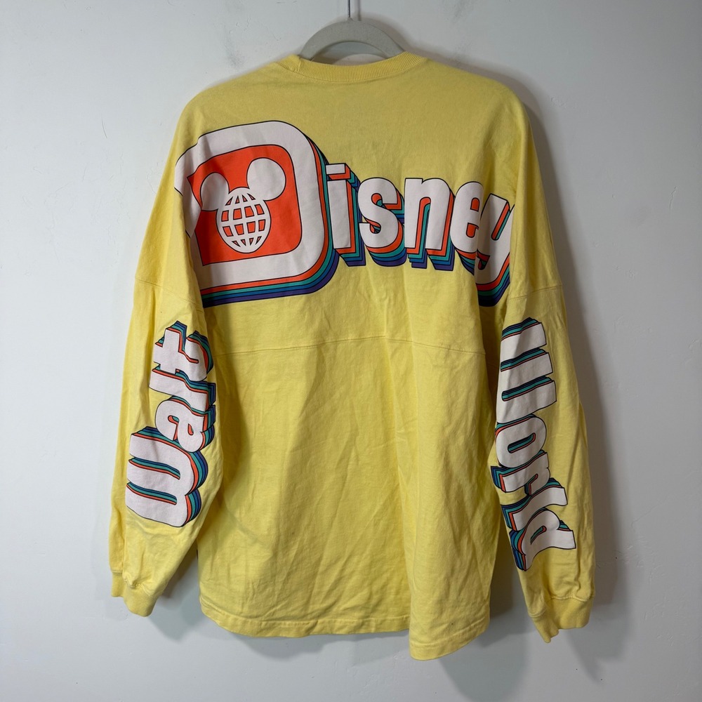 Disney Spirit Jersey Unisex Long Sleeve Large Yellow Retro Walt Disney World